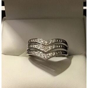 Elegant 1 Ct. Triple Row Channel Set Round Sim Diamond Band Ring Sz 8